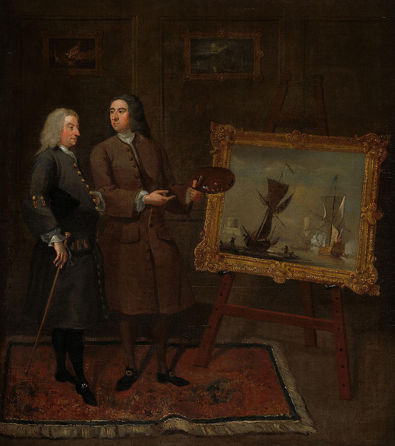 Thomas Walker and Peter Monamy Painting by Gawen Hamilton