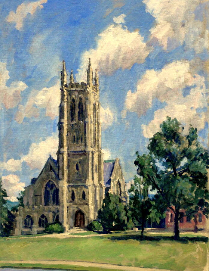 Thompson Chapel Williams College/Berkshires Landscape Painting Painting by Thor Wickstrom