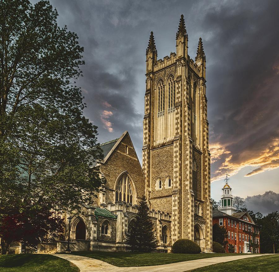 Sunset Photograph - Thompson Memorial Chapel - Williams College by Mountain Dreams