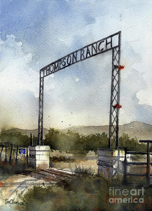 Thompson Ranch Iraan Texas Painting by Tim Oliver
