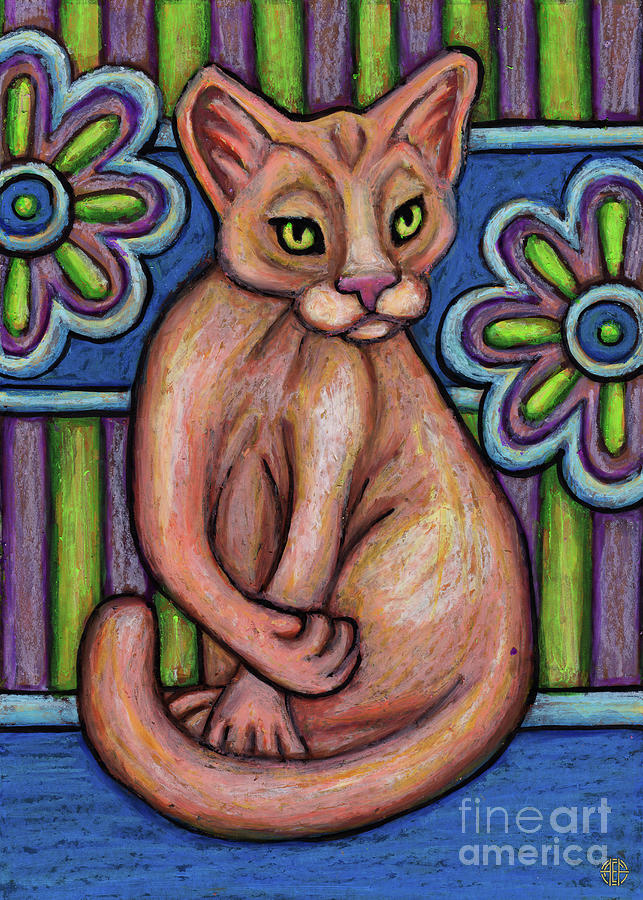 Thompson. The Hauz Katz. Cat Portrait Painting Series. Painting by Amy E Fraser