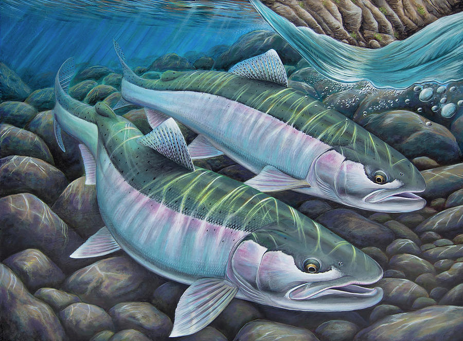 Trout Painting - Thompsons Last Stand by Nick Laferriere