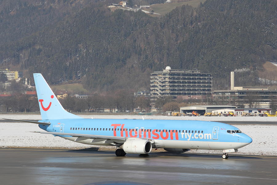 Thomson Fly Boeing 737 passenger jet in Innsbruck Photograph by Pejft