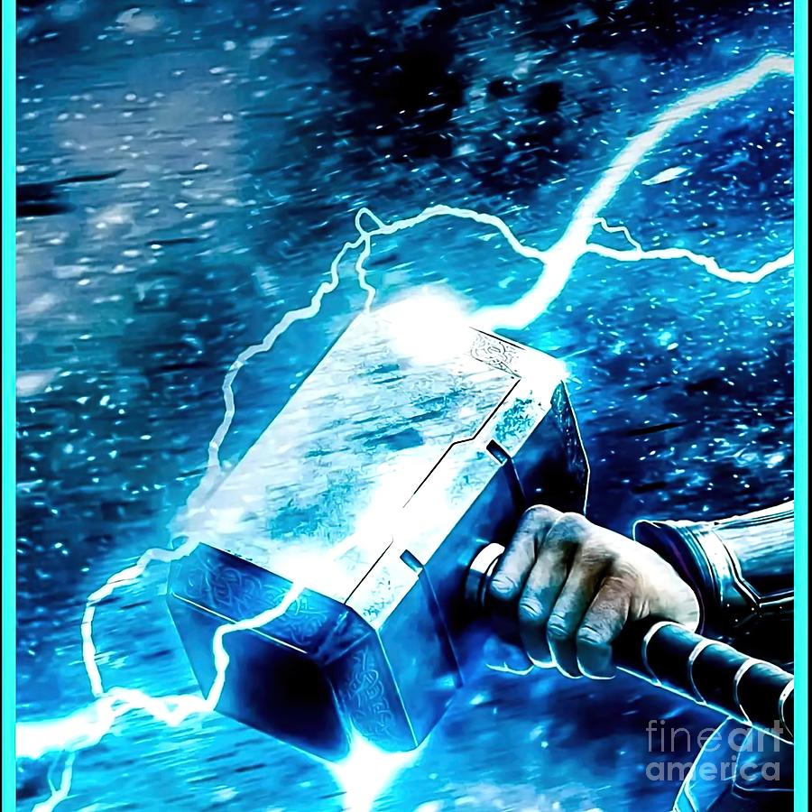 Thor hammer cool design for redbubbleThor lover Painting by Yvonne Dave ...