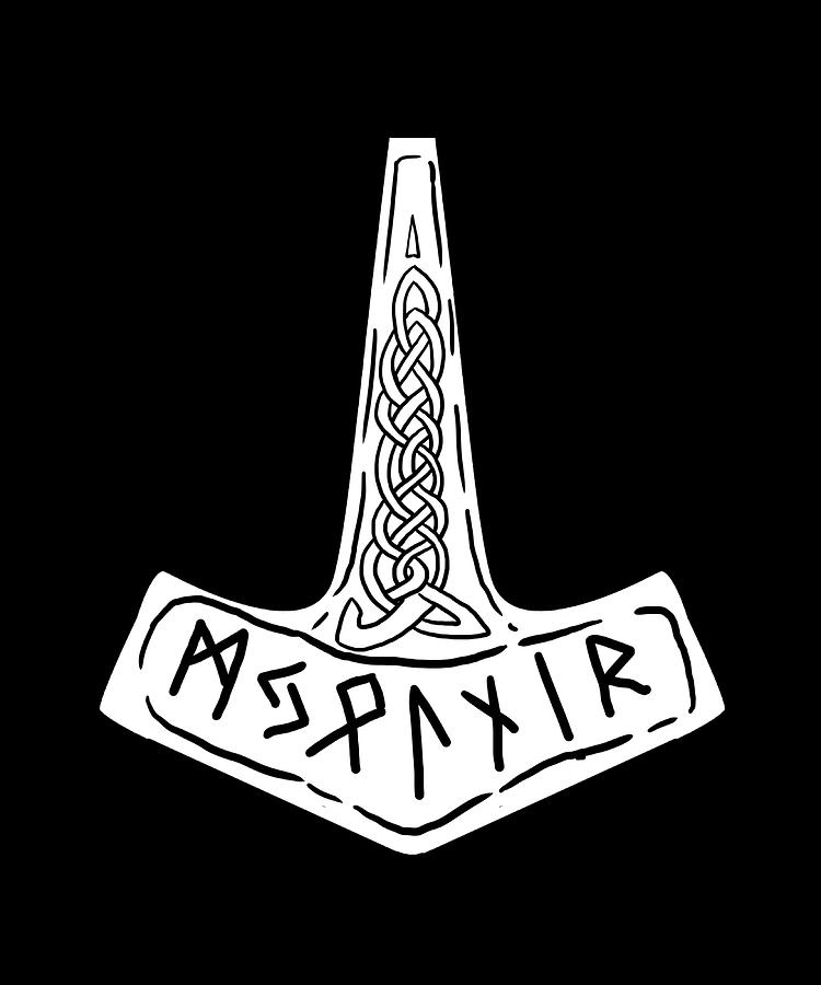 Thor Hammer Norse Mythology Viking trending Painting by Elliott