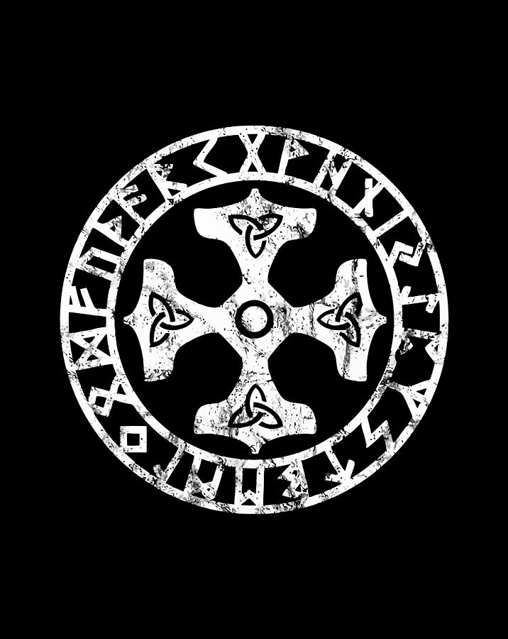 Thor Hammer Runes Protection Viking Celtic Norse Symbol Digital Art by ...