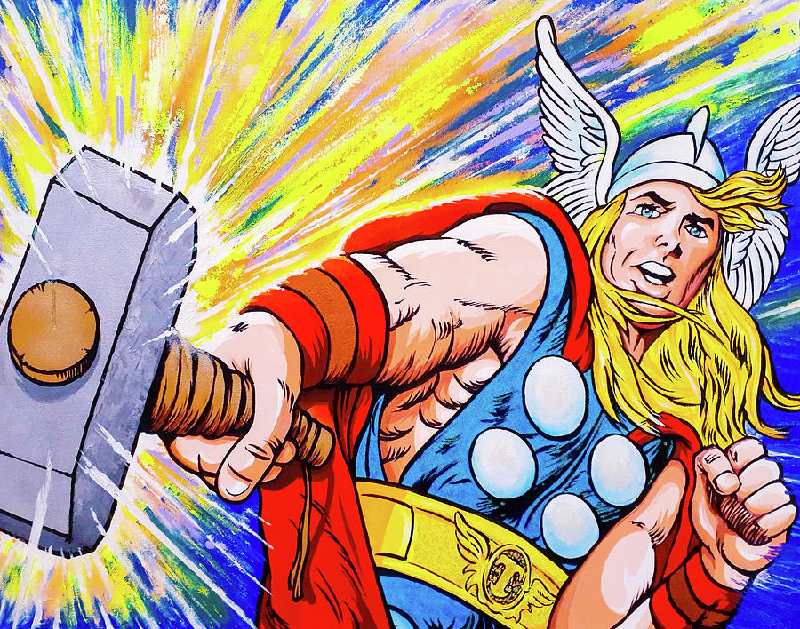 Thor in action Painting by Pop Art World