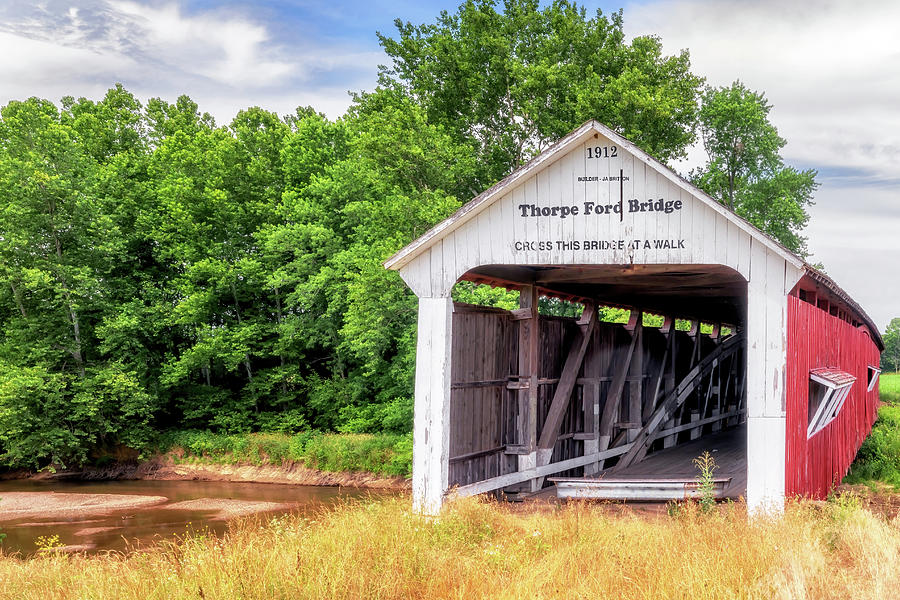 Thorpe Ford Covered Bridge - Parke County, Indiana Photograph by Susan Rissi Tregoning