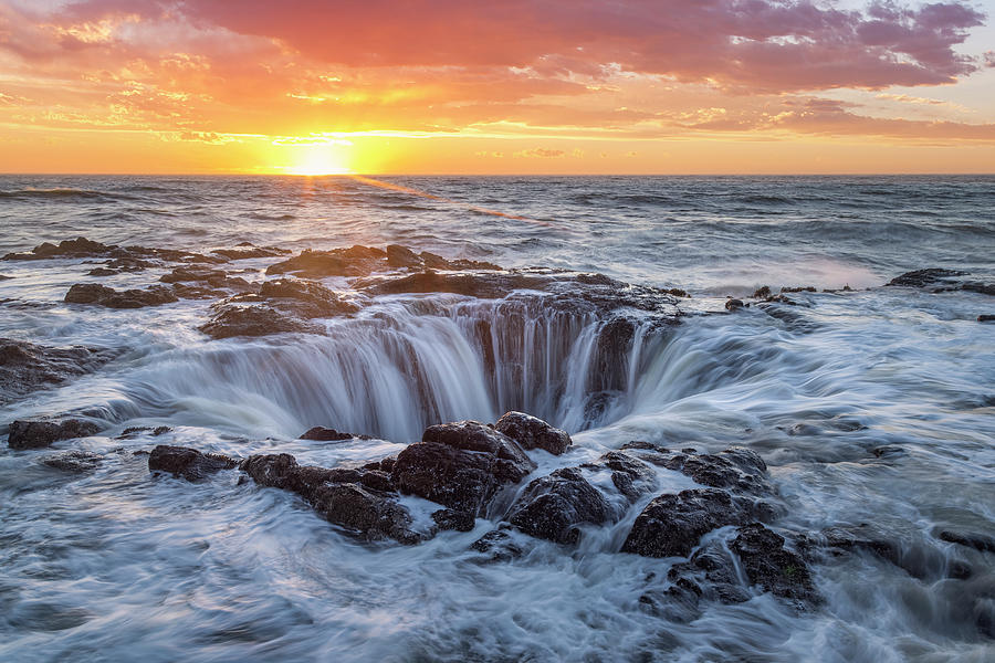 Thors Well At Sunset Photograph
