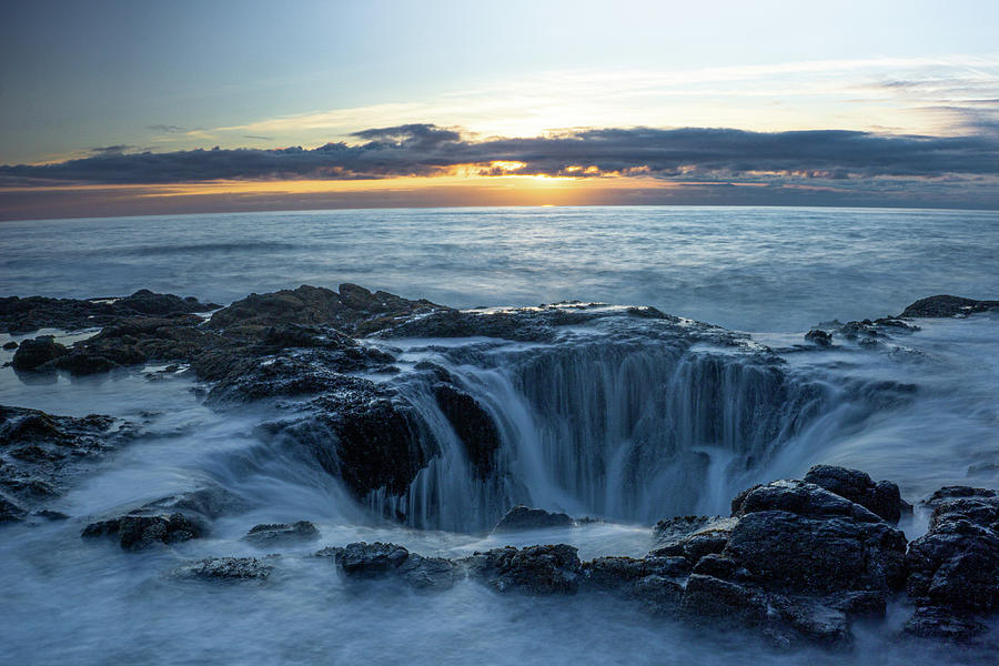 Thors Well At Sunset Photograph
