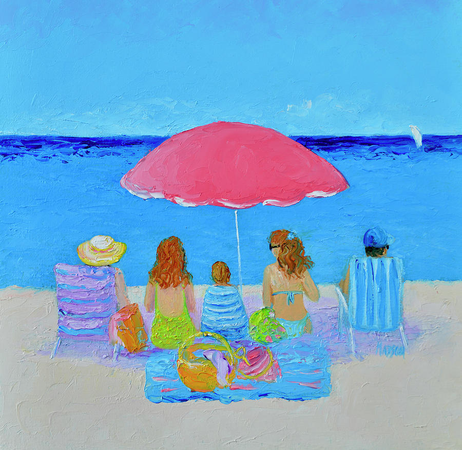 Those Balmy Beach Days Painting by Jan Matson