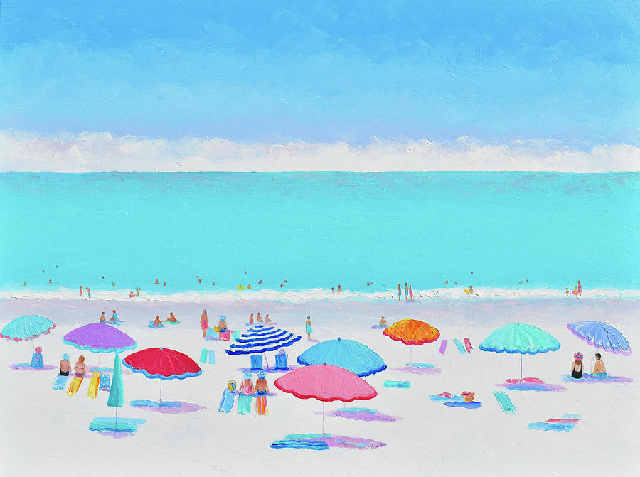 Those never ending summer days, beach scene Painting by Jan Matson