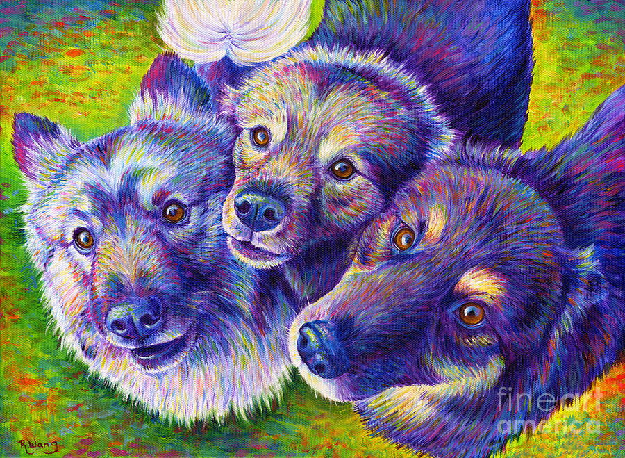 Three Amigos Painting by Rebecca Wang