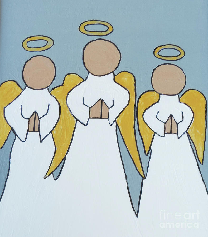Christmas Painting - Three Angels by Sean Brushingham