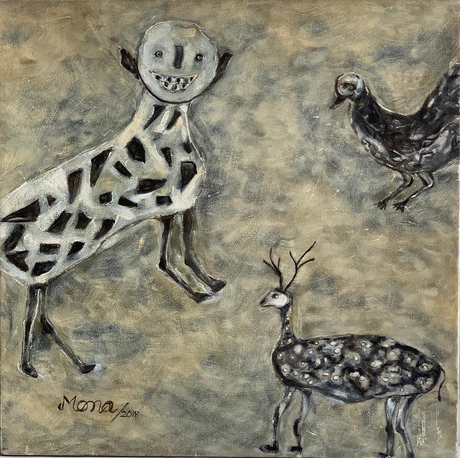 Three Animals Painting by Mona Bhavsar