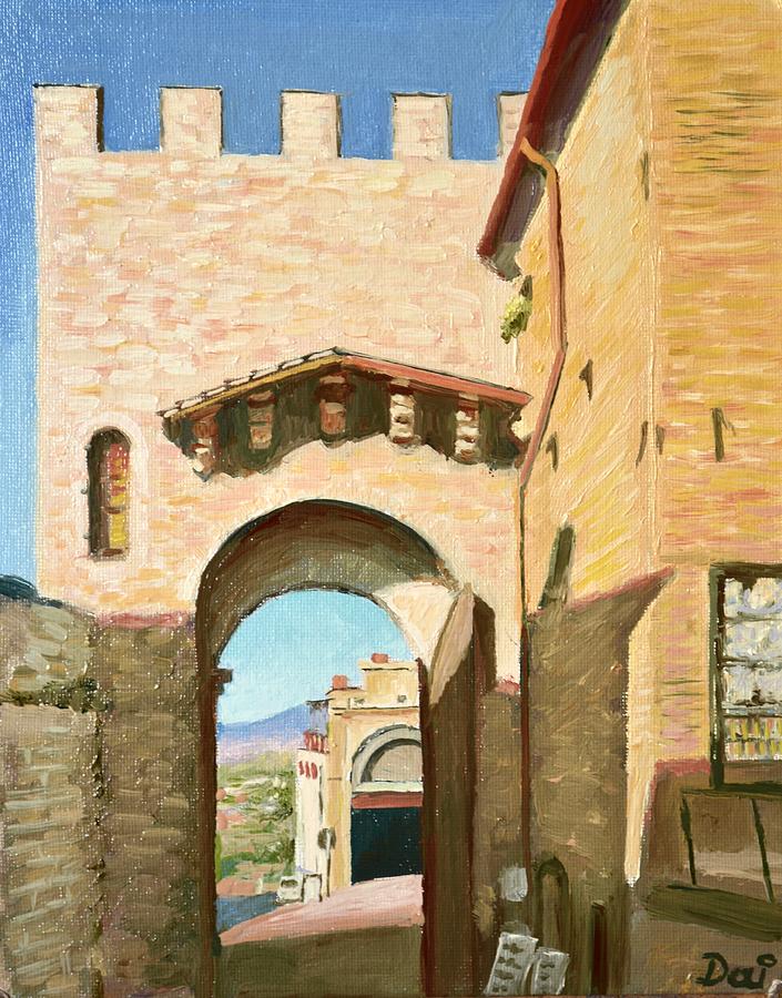 Three Arches in Assisi Painting by Dai Wynn