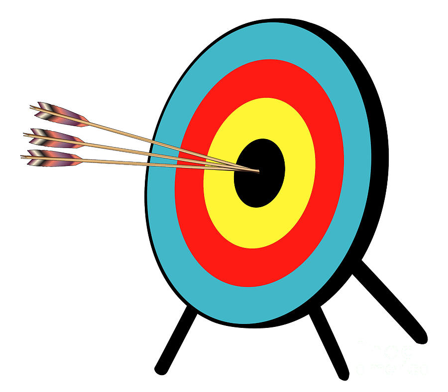 Three Arrow Bullseye Digital Art By Bigalbaloo Stock