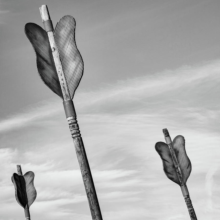 Three Arrows - Downtown Fort Smith Arkansas - Monochrome Photograph by Gregory Ballos