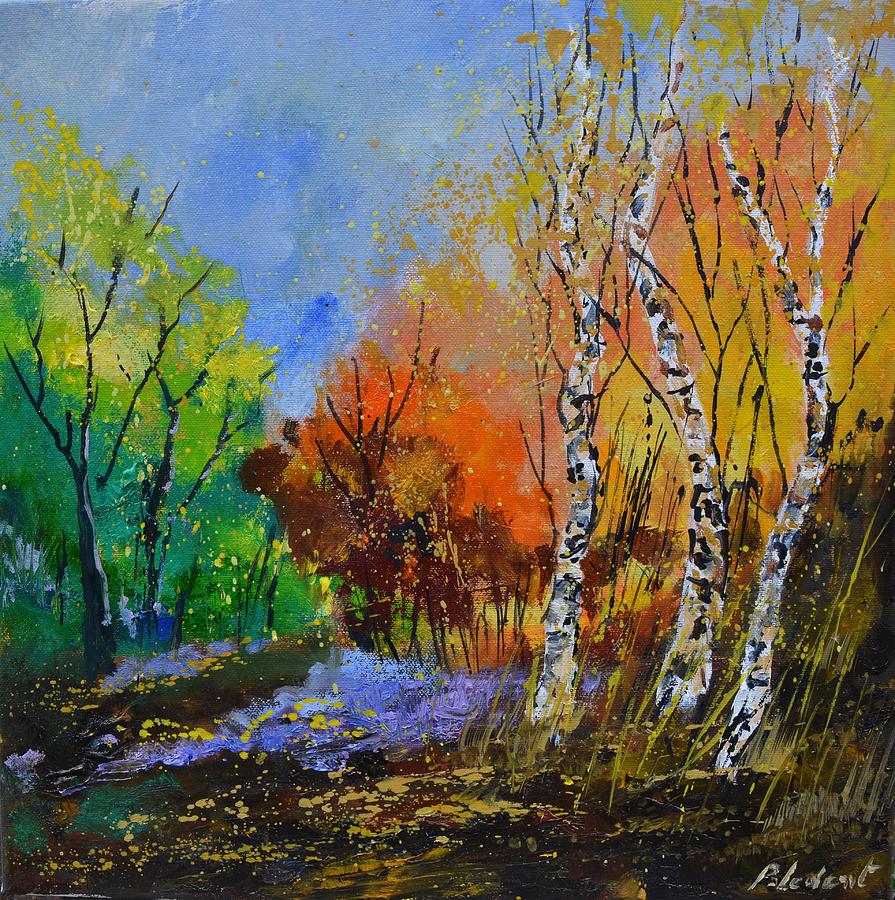 Three aspen trees Painting by Pol Ledent