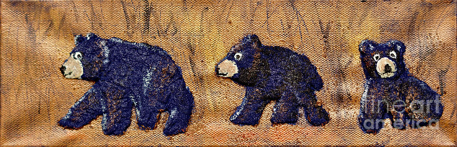 Three Bears - On Bronze Painting