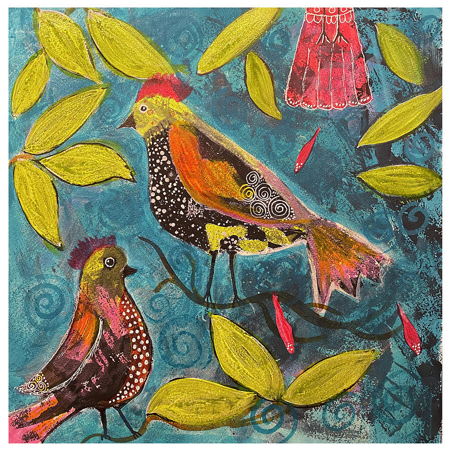 Three Birds Painting by Susan Grace Lawton | Fine Art America