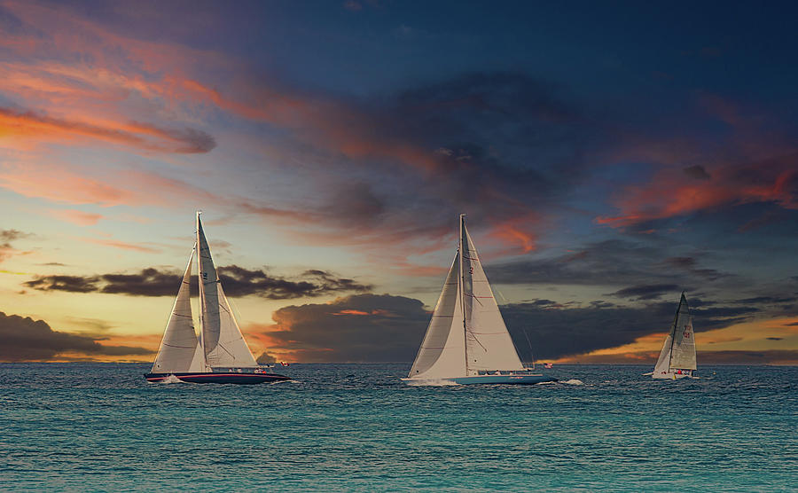 Three Boats Photograph by Darryl Brooks