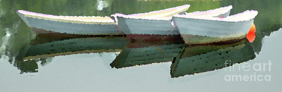 Three Boats Digital Art by Patti Powers