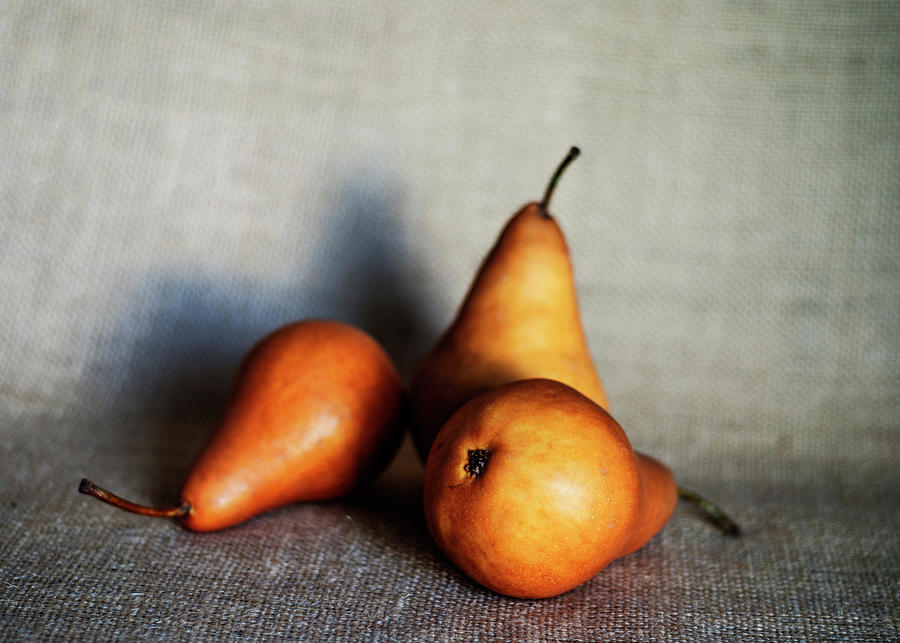 Three bosc pears still life Photograph by Vishwanath Bhat