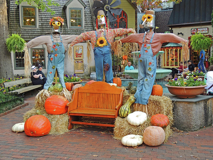 Three Brothers Scarecrows in Gatlinburg Photograph by Marian Bell