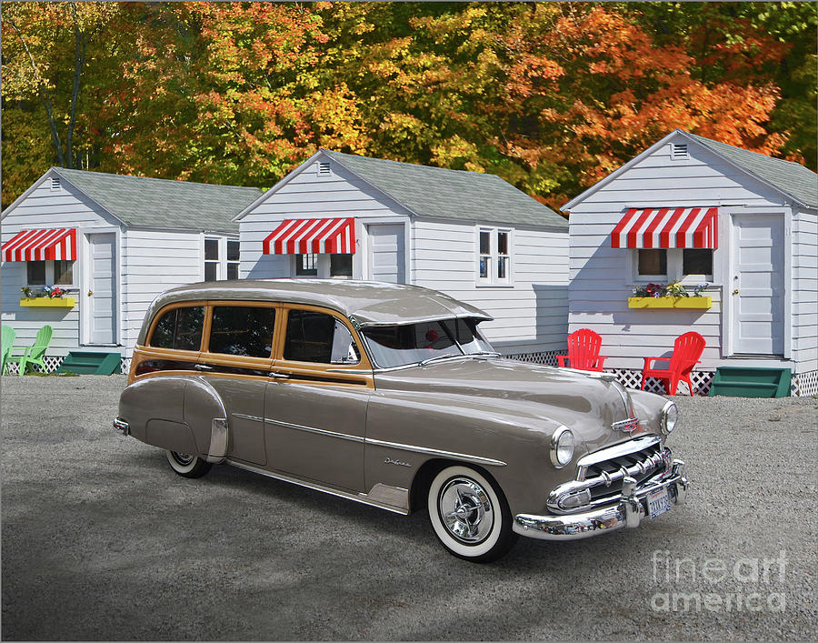 Three Cabins And A 52 Chevy Photograph