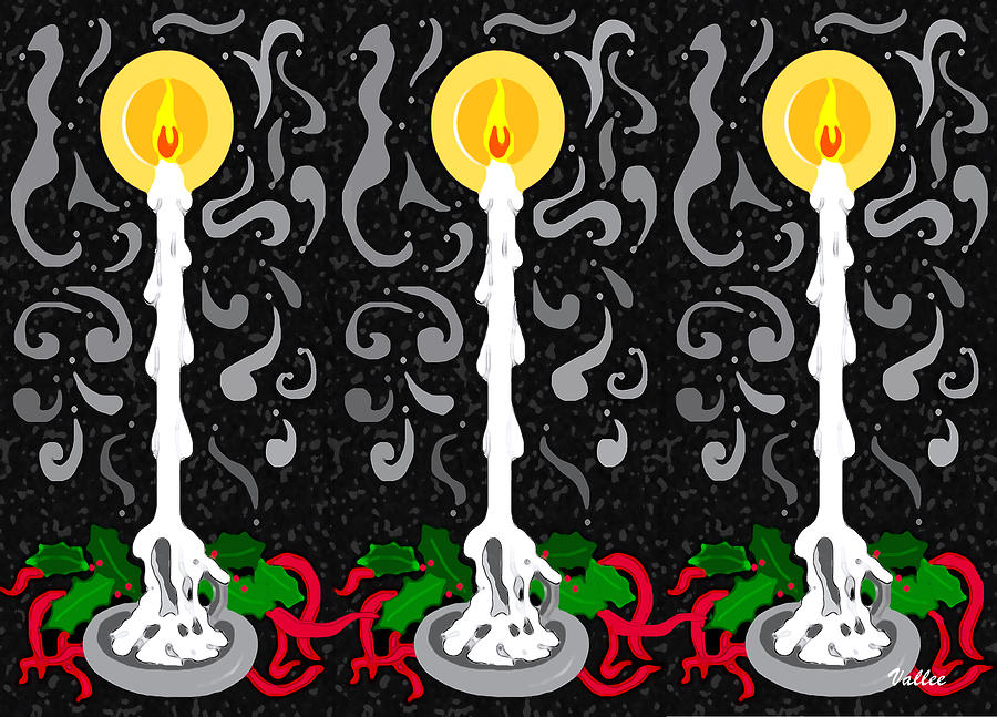 Three Candles Digital Art by Vallee Johnson