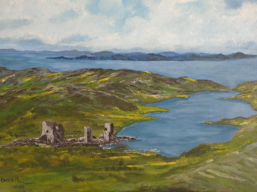 West Cork Painting - Three castle head by Conor Murphy