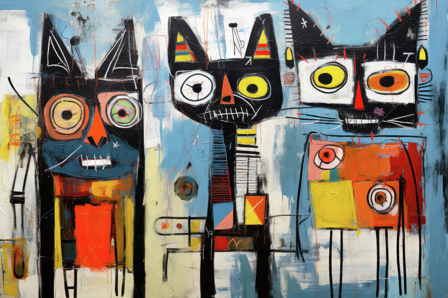 Three cats Digital Art by Imagine ART