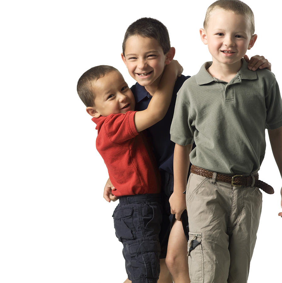 Three Caucasian Child Brothers Play Around With Each Other Photograph by Photodisc