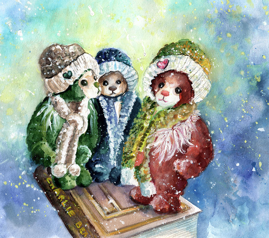 Three Charlie Bears Painting by Miki De Goodaboom