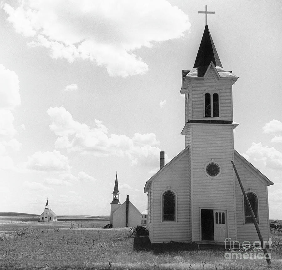 Three Churches of the High Plains, 1938 Photograph by Dorothea Lange