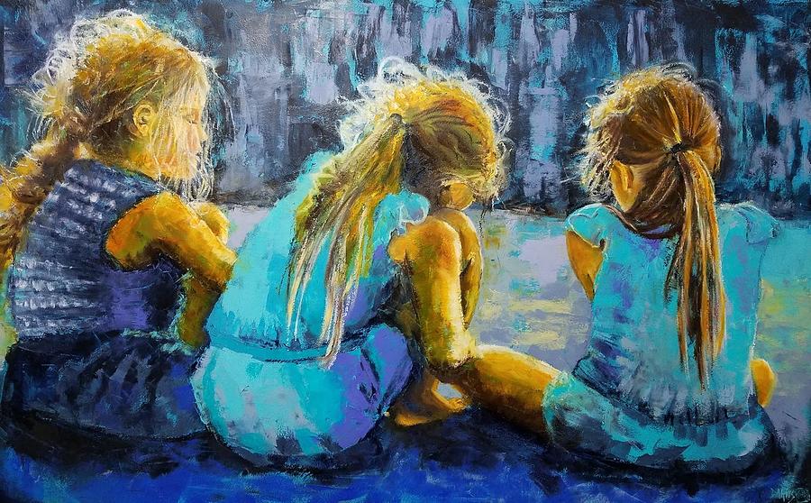 Three Cousins Painting by Sue Darius