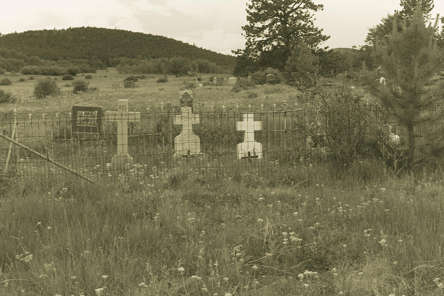 Three Crosses Cemetery Photograph by Cathy Anderson