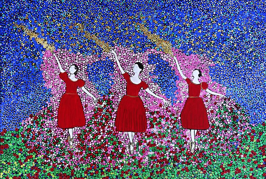 Three Dancers In Red Painting