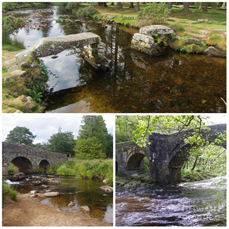 Three Dartmoor Bridges - Collage Photograph By Lesley Evered - Pixels