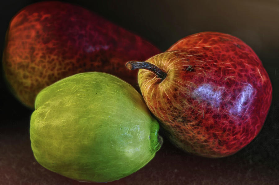 Three different pears Photograph by Cordia Murphy