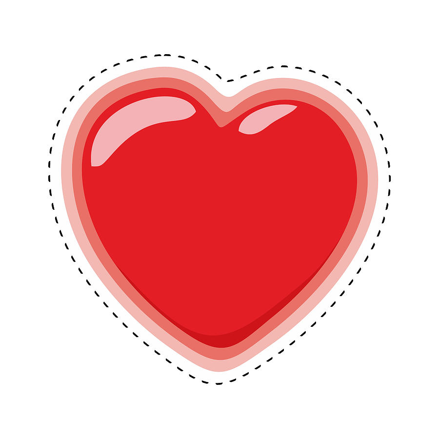 Three-dimensional Digital Art - Three-dimensional red heart symbol. Postcard for a wedding day or Valentines day. by Elena Sysoeva Three-dimensional Digital Art - Three-dimensional red heart symbol. Postcard for a wedding day or Valentines day. by Elena Sysoeva