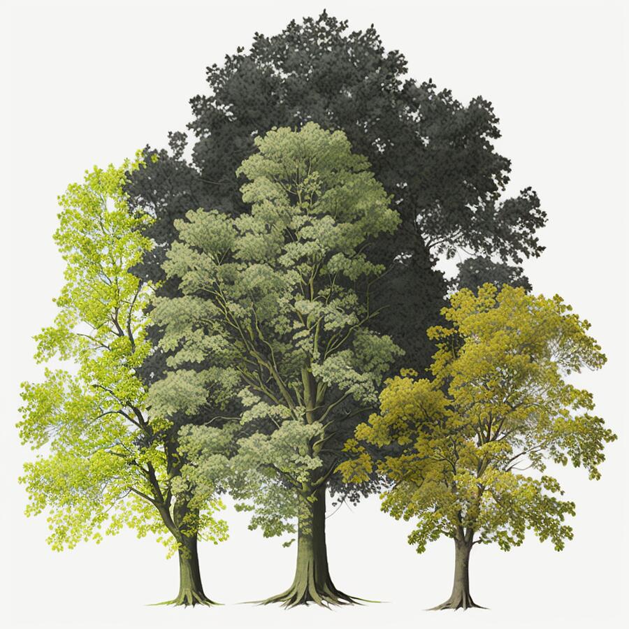 Four Distinct Trees Ai Art by Vythryd Arts - Fine Art America