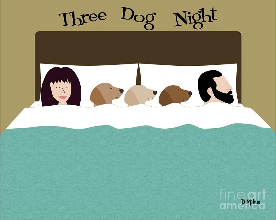 Three Dog Night Bedtime Digital Art by Donna Mibus