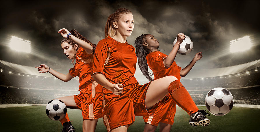 Three Dutch Female Soccer Players Photograph by Lorado