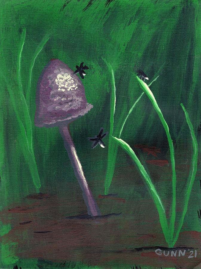 Three Fireflies Painting by Katrina Gunn