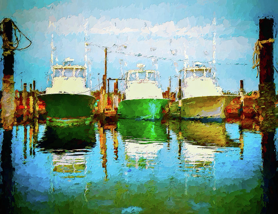 Three Fishing Boats on the Outer Banks ap Photograph by Dan Carmichael