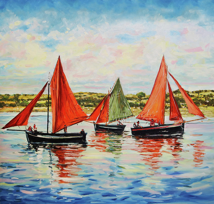 Three Galway Hookers, Square Painting