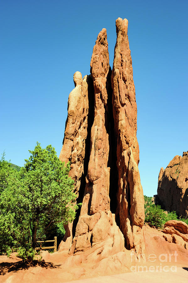 Three Graces rock formation at the Garden of the Gods in Colorado Springs, Colorado  Photograph by Gunther Allen