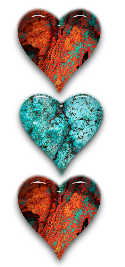 Three Hearts Mixed Media by Marvin Blaine